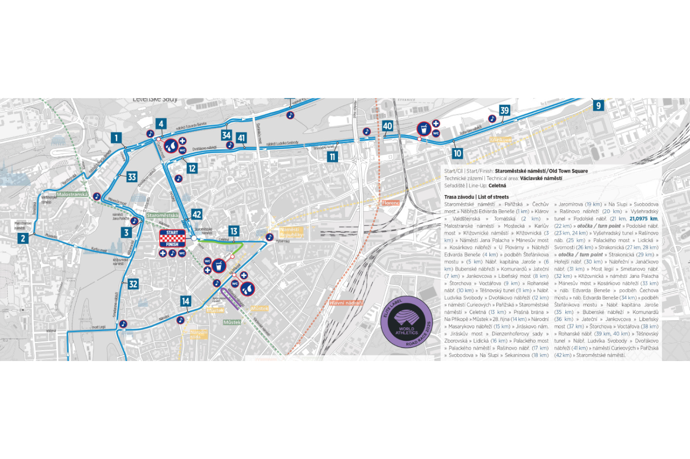 Prague Town Route Map