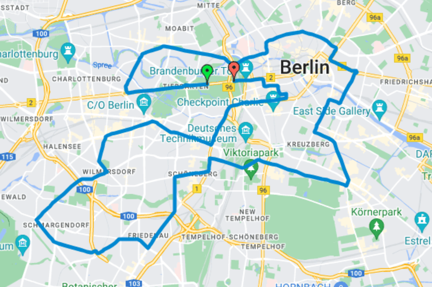 Berlin Marathon Route Map